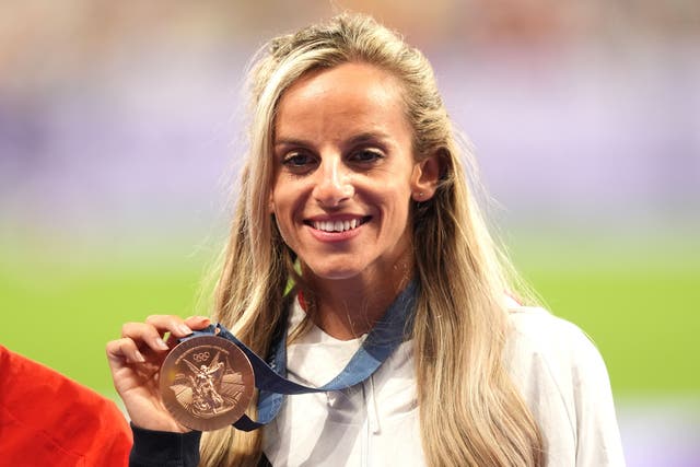 Great Britain’s Georgia Bell celebrates Olympic bronze (Martin Rickett/PA).