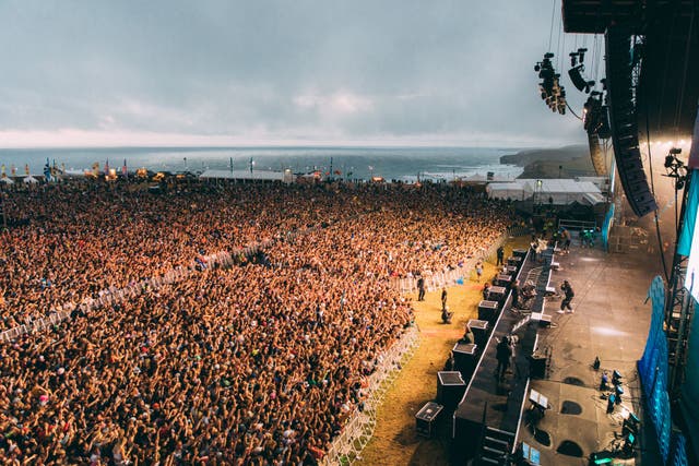 <p>People at the event claimed they had broken their ankles and legs, with the local police force saying festival attendees were injured during the crush at a DJ set (Darina Stoda/Boardmasters/PA)</p>