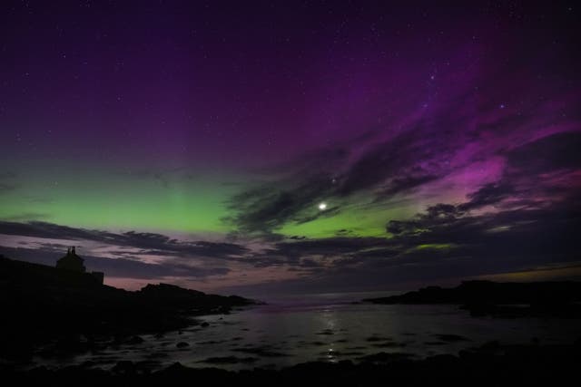 The Northern Lights were visible across large parts of Britain on Monday night (Owen Humphreys/PA)