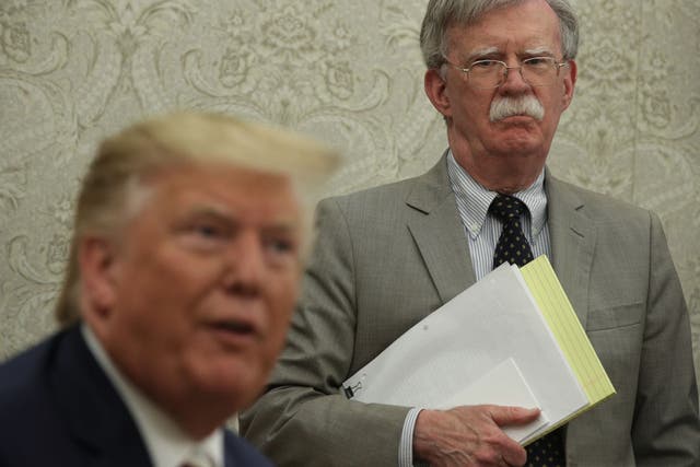 <p>John Bolton (right) said former president Donald Trump cannot tell the difference between the truth and lies  </p>