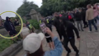 Moment rioter steals police officer’s baton during Plymouth disorder