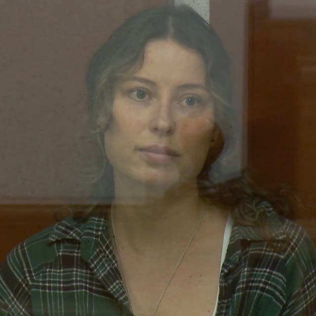 <p>Ksenia Karelina, a dual U.S.-Russian national detained on suspicion of treason, attends a court hearing in Yekaterinburg, Russia, June 20, 2024, in this still image taken from video. Karelina admitted her guilt during a closed-door trial on August 7 </p>