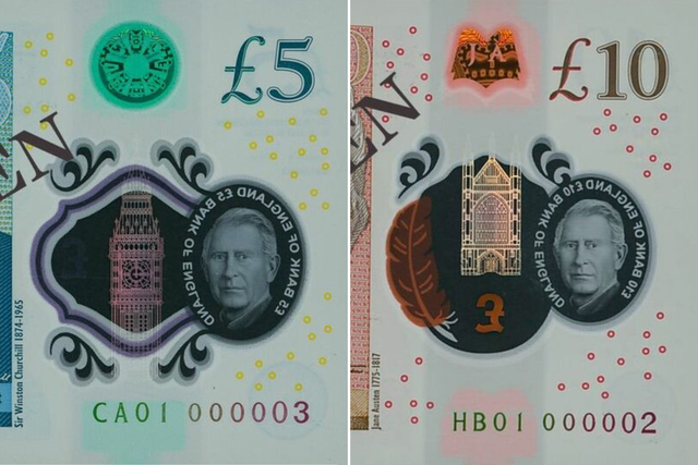 <p>The rare £5 and £10 banknotes auctioned by Spink for the Bank of England</p>